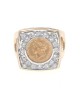 Gentlemans 1851 $1 Coin Diamond Halo Ring